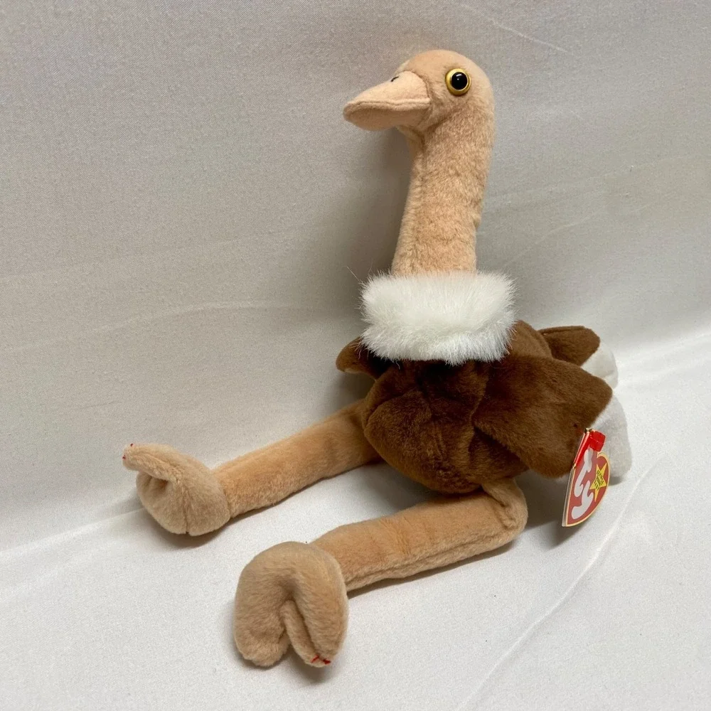Vintage Ty Beanie Babies Stretch Ostrich Baby Bird 1997 Retired Rare See‎ Tags